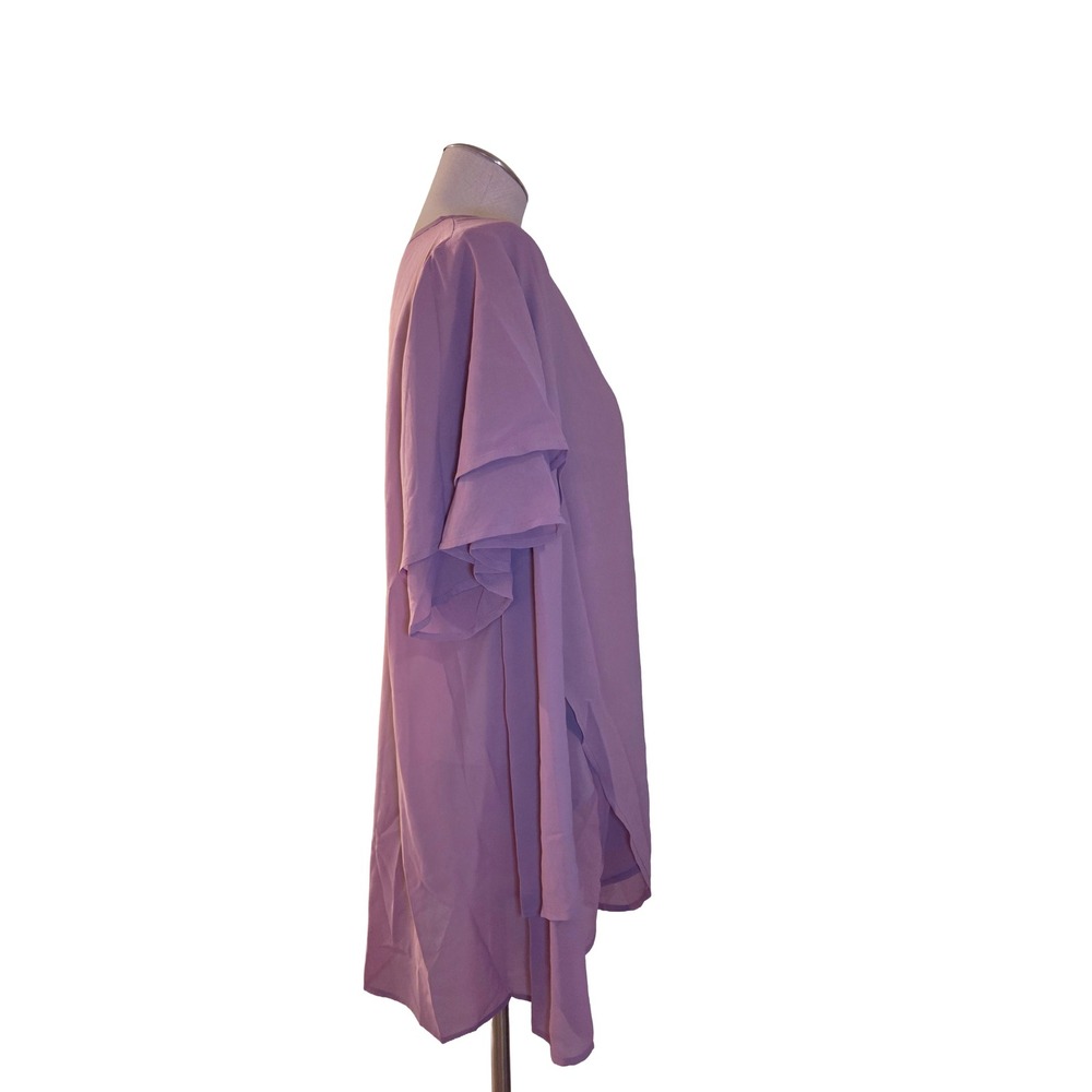 BloomChic Lavender Sheer Chiffon Blouse Top Plus Size 22-24 NWT Asymmetrical - Picture 2 of 8